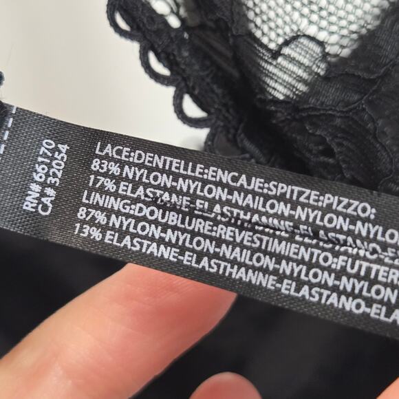 Out From Under Lace Bodysuit Black Medium Whimsygoth Festival Grunge Floral - Picture 5 of 6